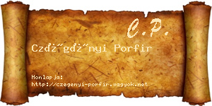 Czégényi Porfir névjegykártya